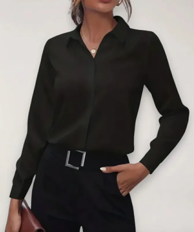 Spring Buttoned Office Blouse