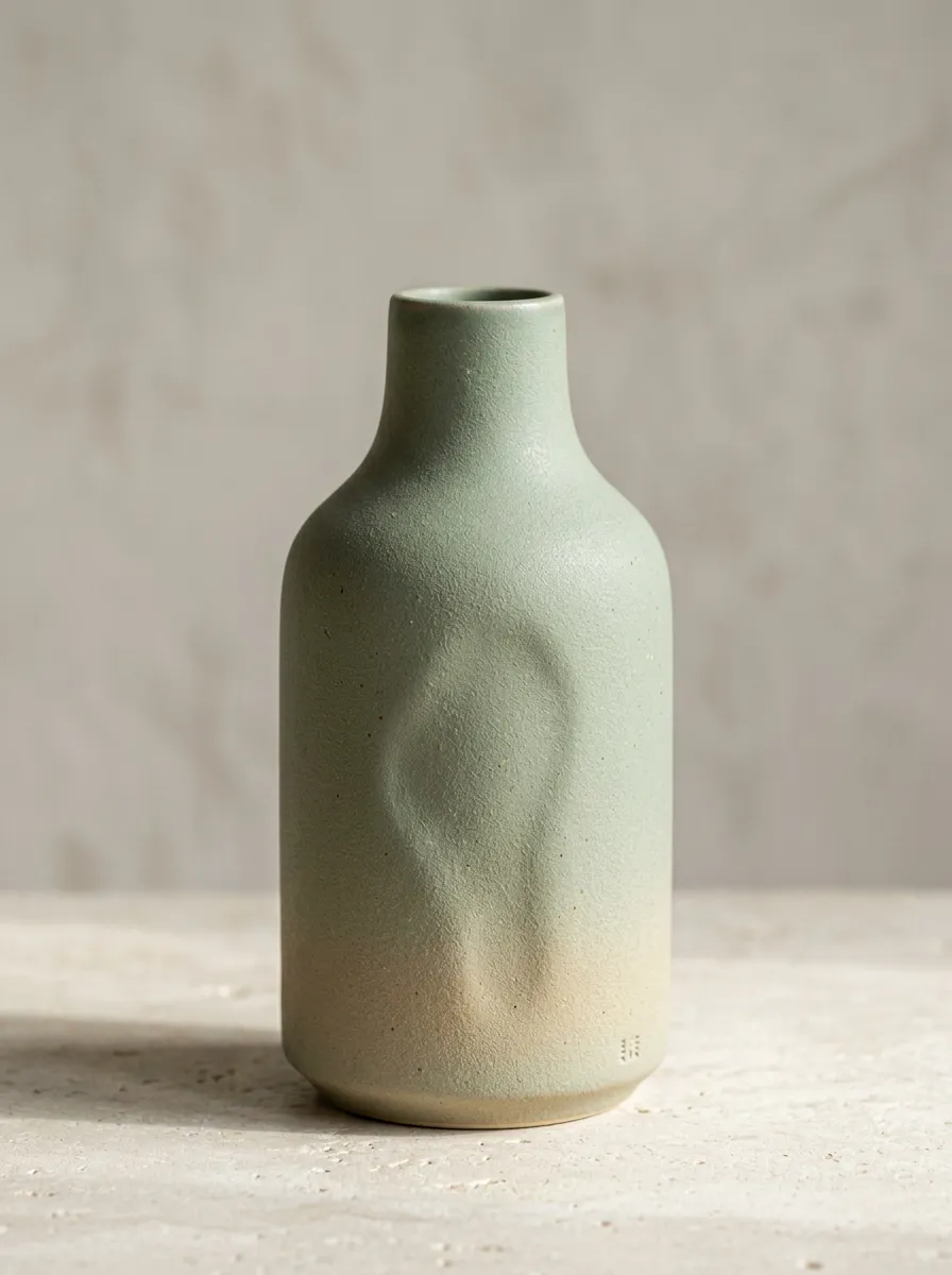 Understated Minimalist Textured Ceramic Table Vase