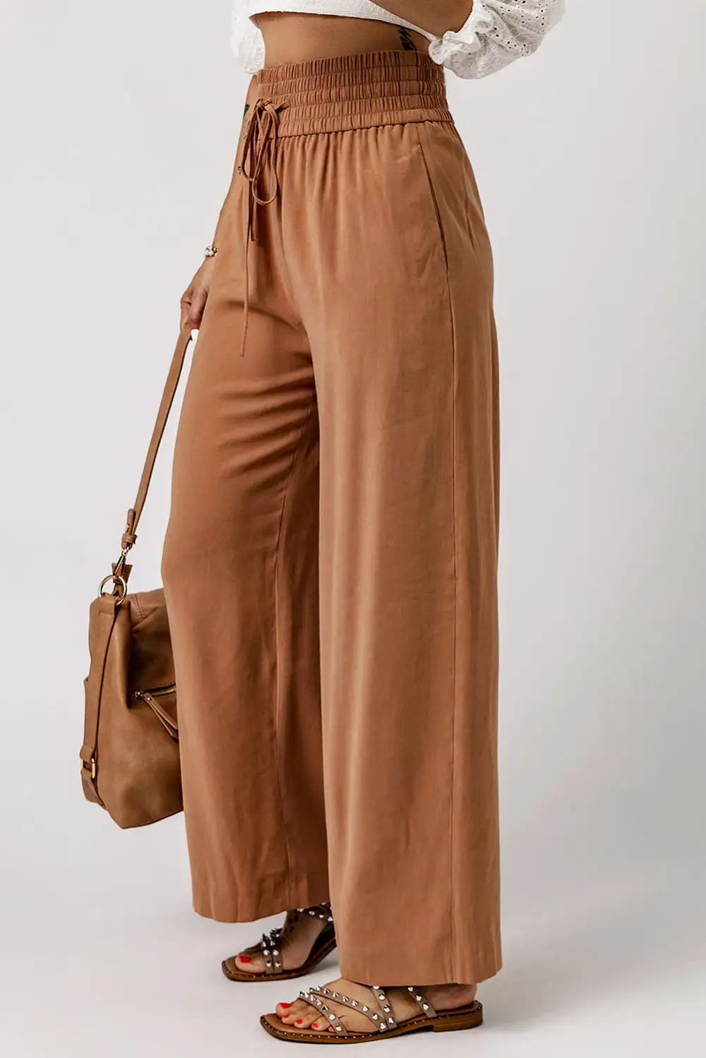 Smocked High Waist Pants