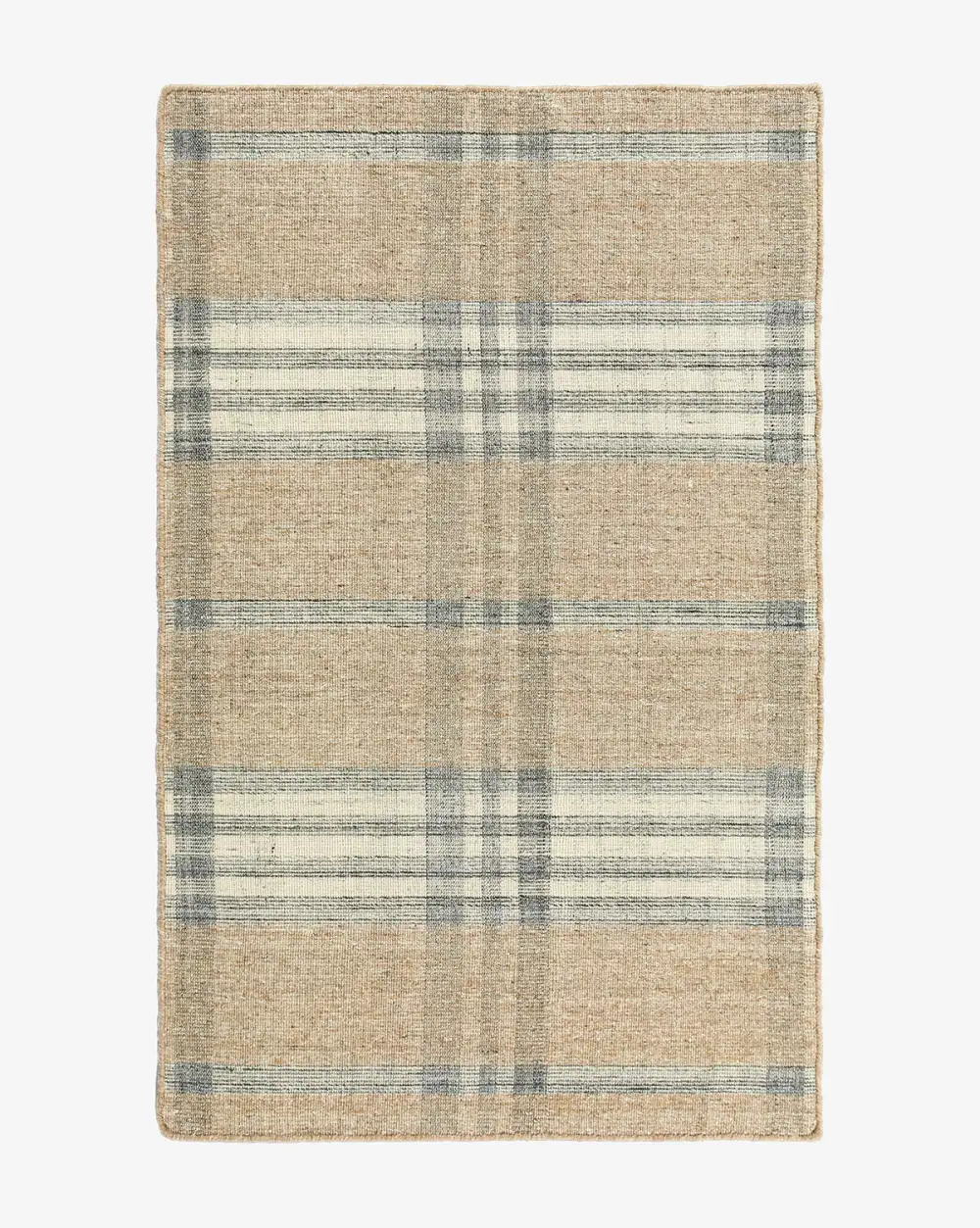 Gingham Handwoven PET Indoor-Outdoor Area Rug