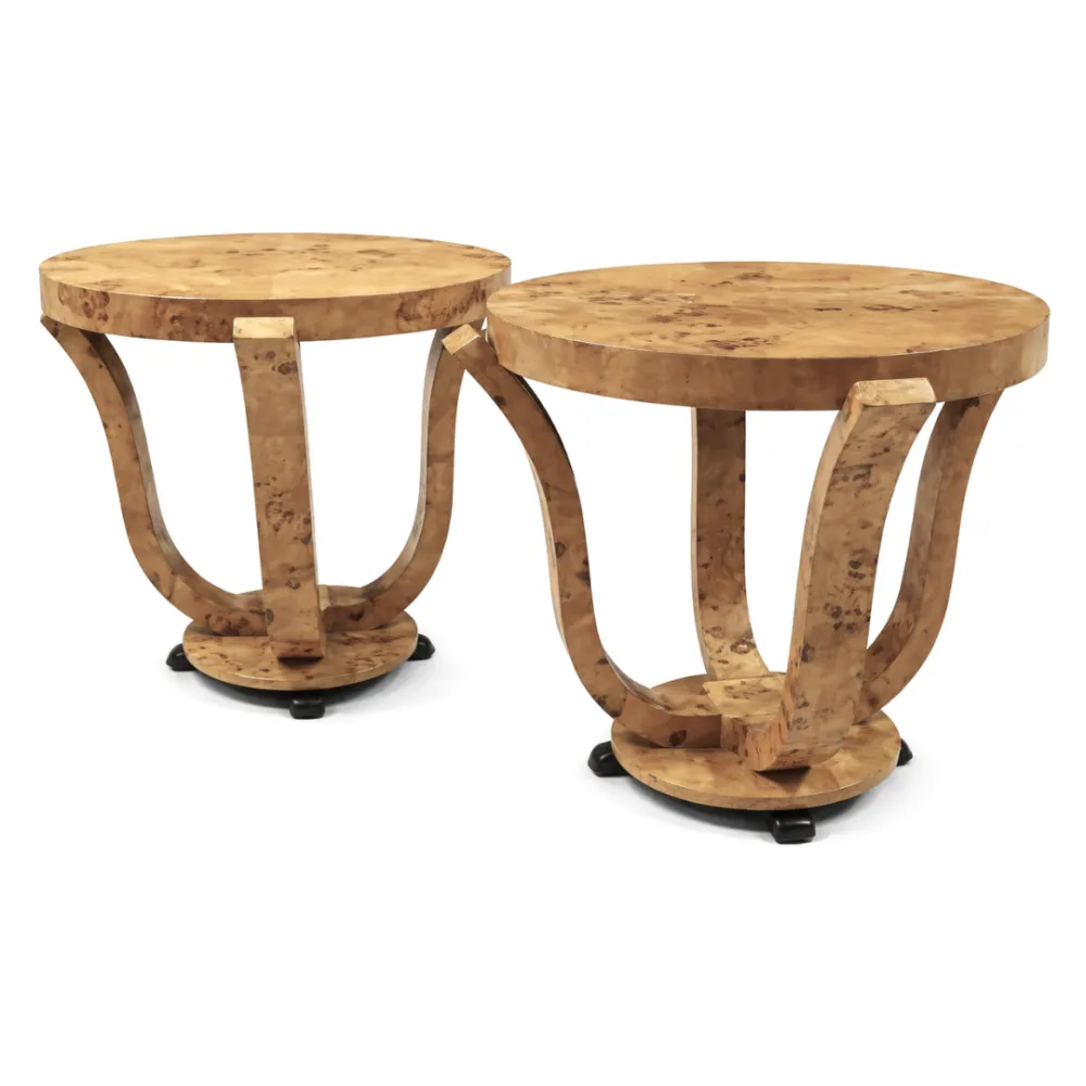 Art Deco Burl Wood Occasional Table