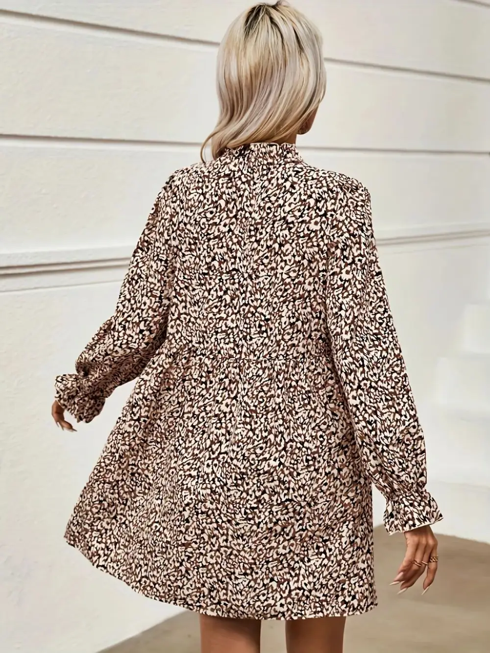 Relaxed Shape Notched Mini Dress