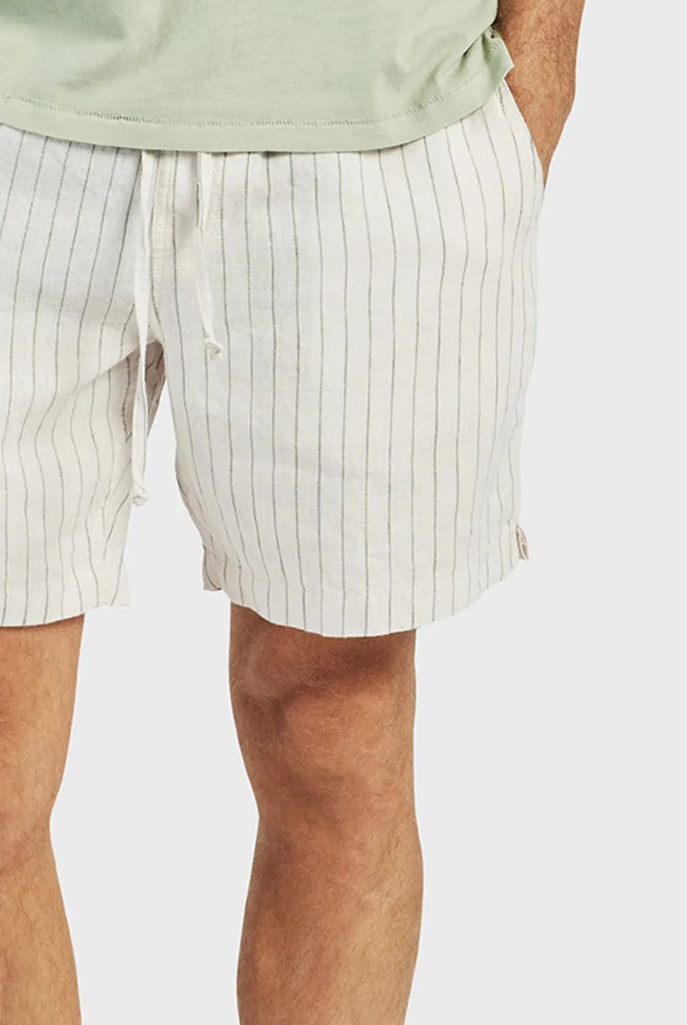 Textured Woven Striped Casual Summer Shorts