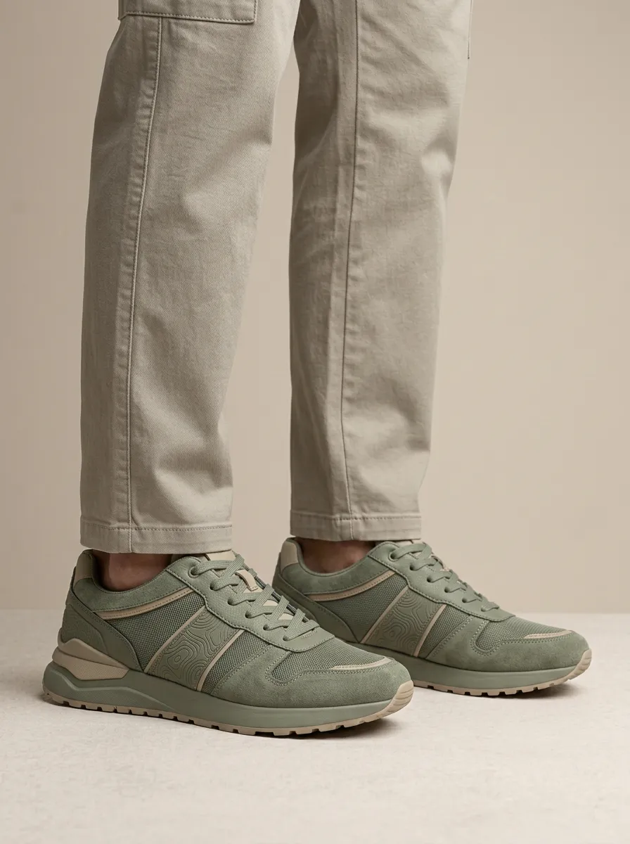 Men's Everyday Outdoor Enthusiast Topographic Map Print Sneakers