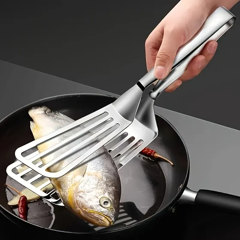 2pcs Stainless Steel Fish Fry Tongs