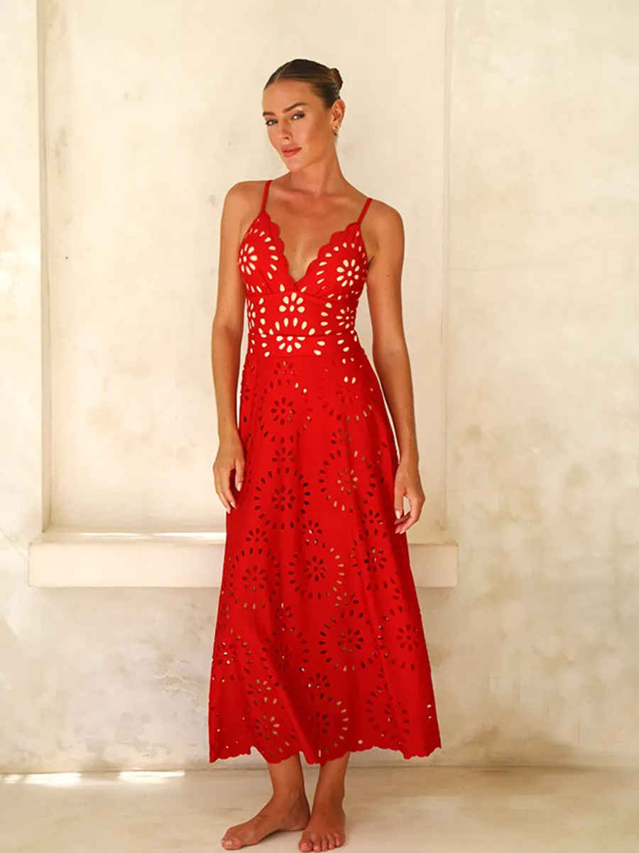 Emilia Cutting Flower Hollow Two Piece Set