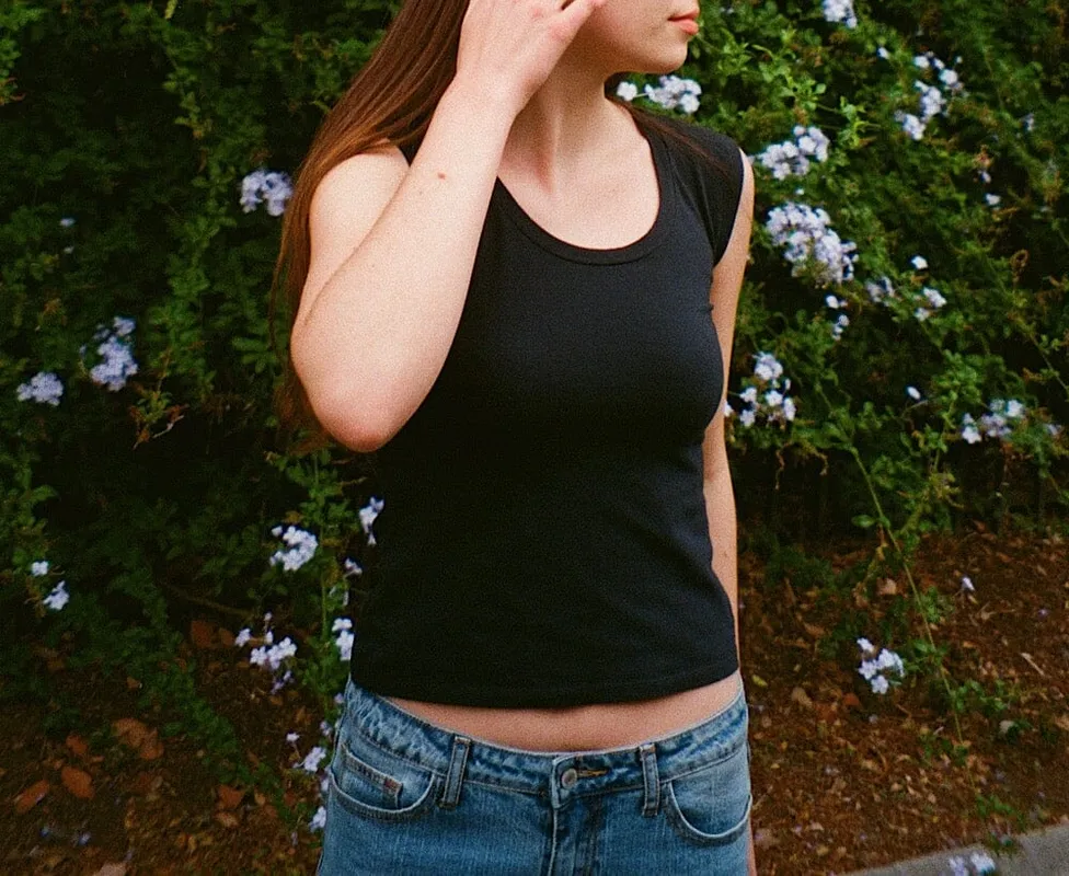 Black Ribbed Top