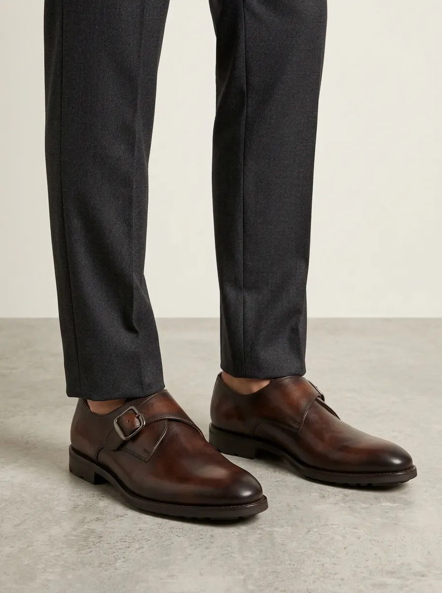 Men's Everyday Classic Business Leather Monk Strap Shoes