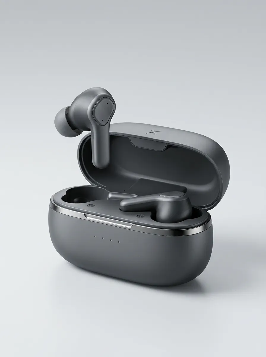 Space-Saving Wireless Earbuds with Charging Case