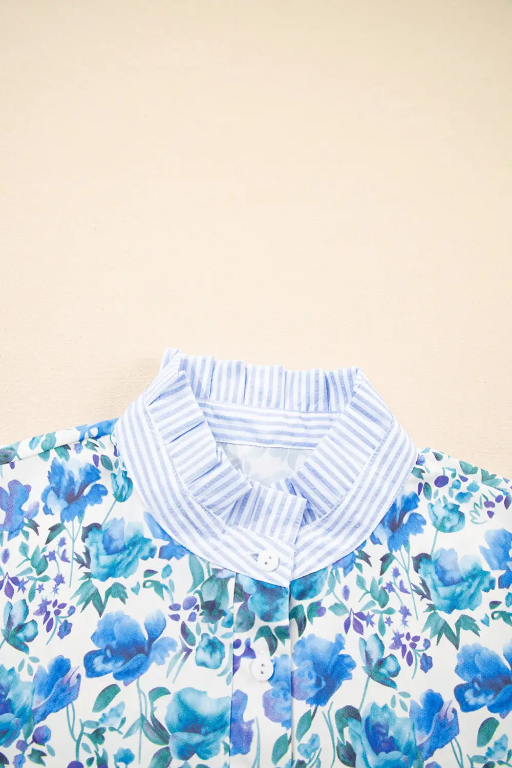Striped Floral Patchwork Blouse