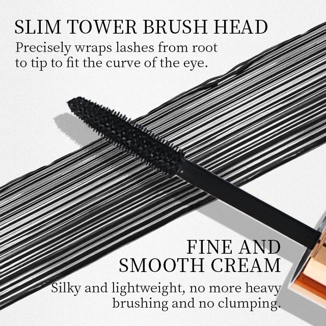 Gold Tube Long Lasting Thick Black Color Mascara  Lengthening Eyelash Curling Makeup Mascara