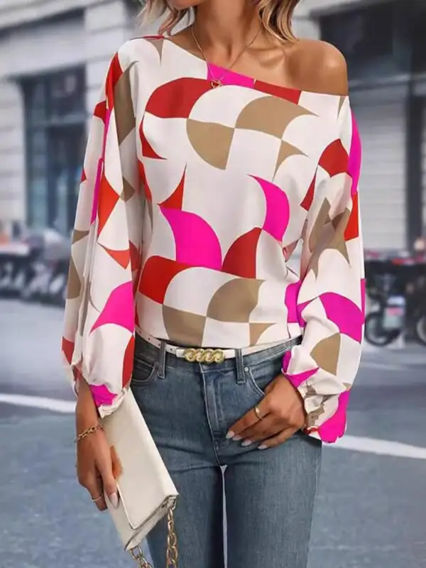 Geometric Off Shoulder Top