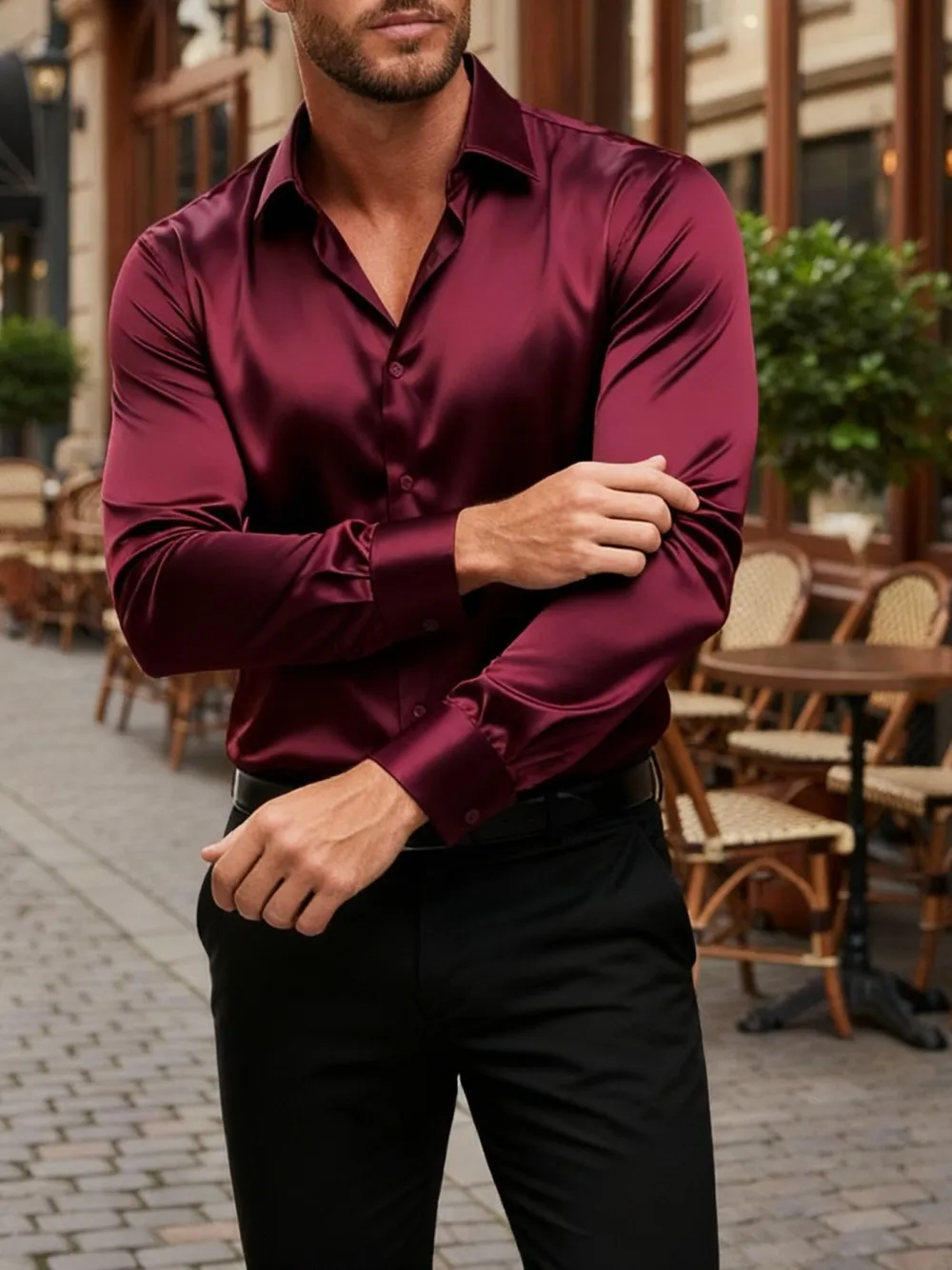 Men's Button-Front Casual Shirt
