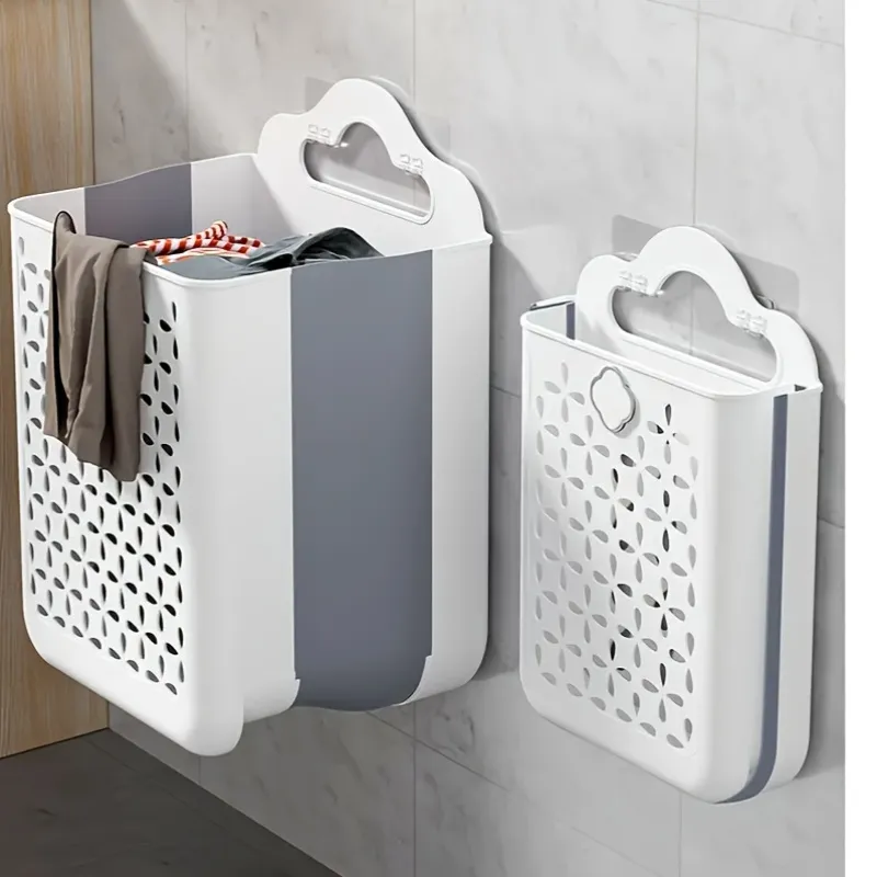 Wall-Mounted Laundry Hamper Set with Ventilated Design, Laundry Tool for Dirty Clothes Organization