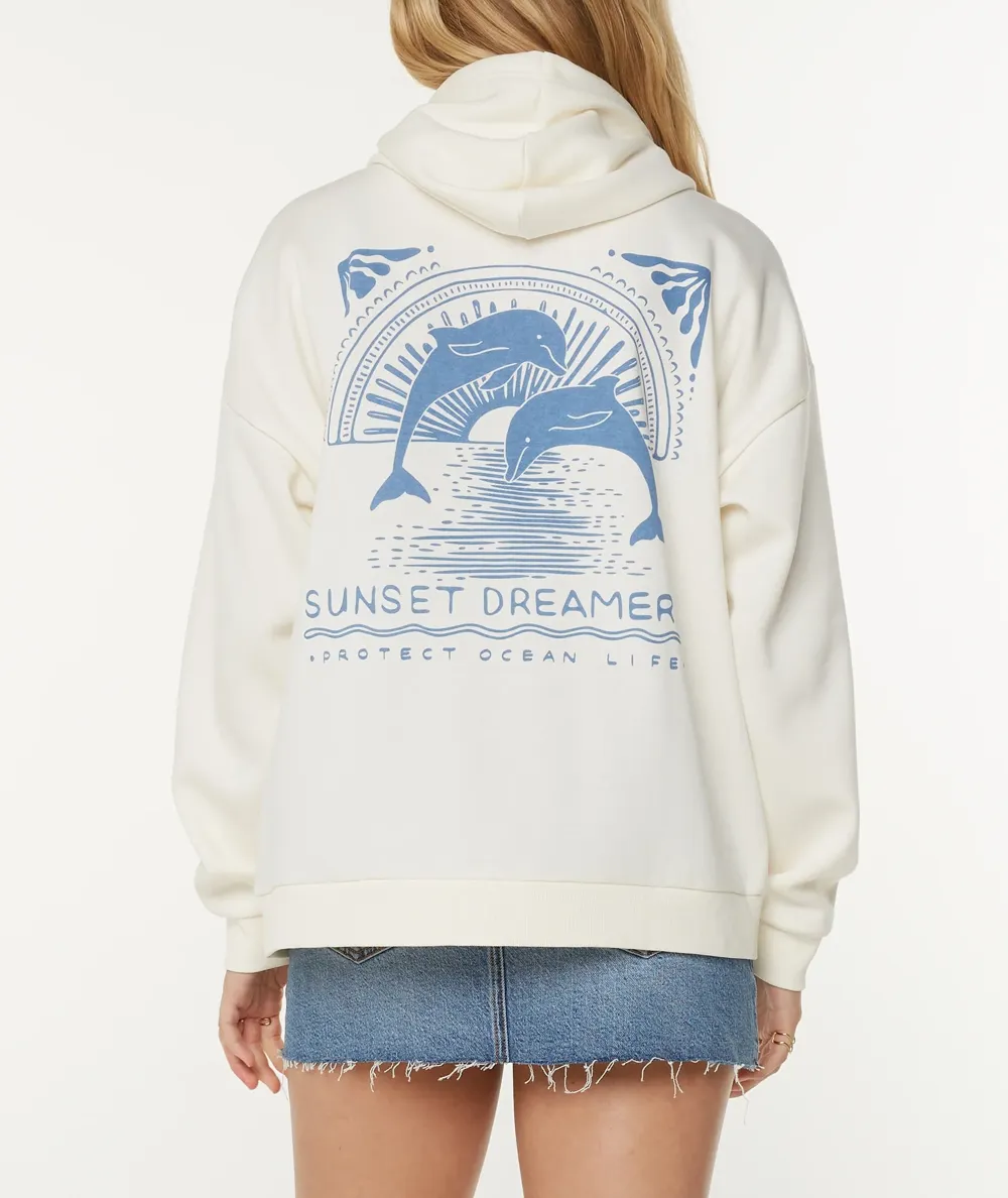 Dolphin Print Women's Hooded Sweatshirt