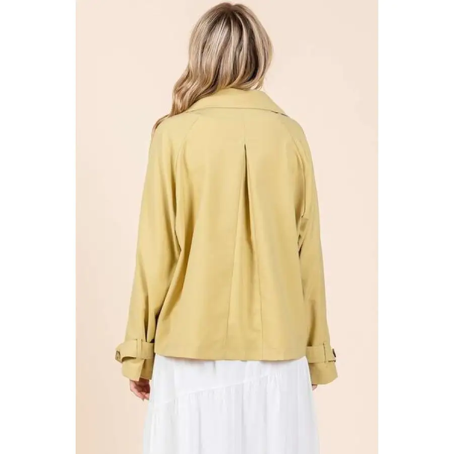 Double Breasted Long Sleeve Trench Coat Jacket