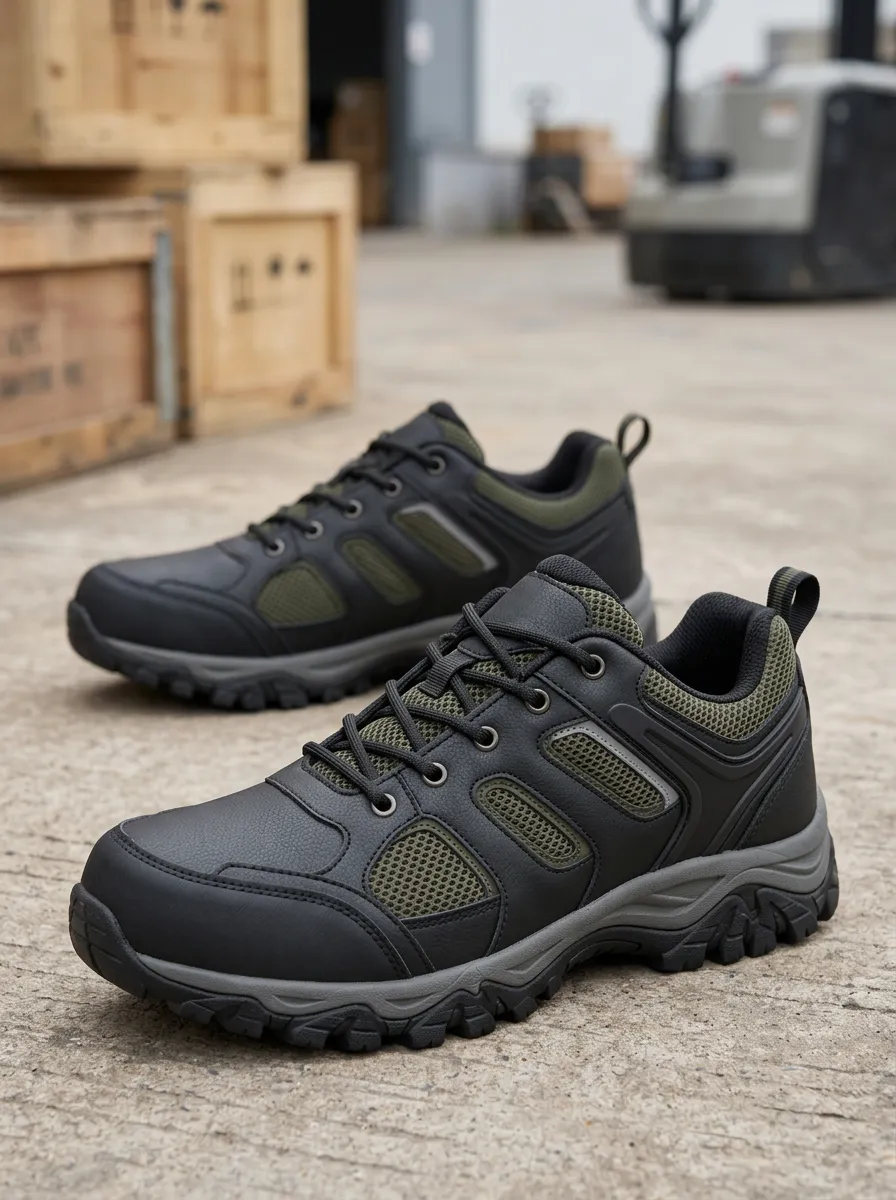 Women's Outdoor Tactical Olive Green Mesh Printed Hiking Shoes