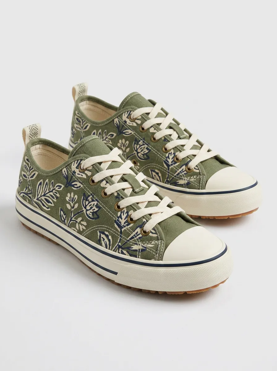 Women's Botanical Nature Lover Floral Printed Canvas Shoes