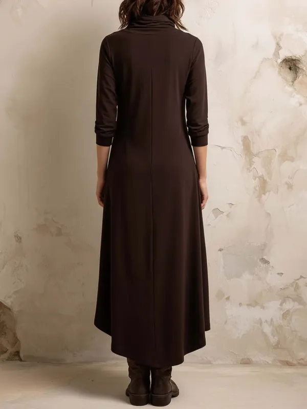 Boho-Inspired Midi Dress With Side Button Placket