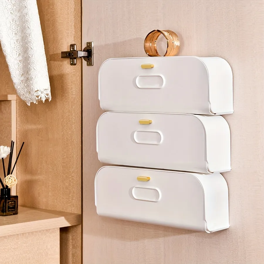 Wall-Mounted 4-Tier Fabric Drawer Organizer, Closet Tool for Underwear and Small Items Storage