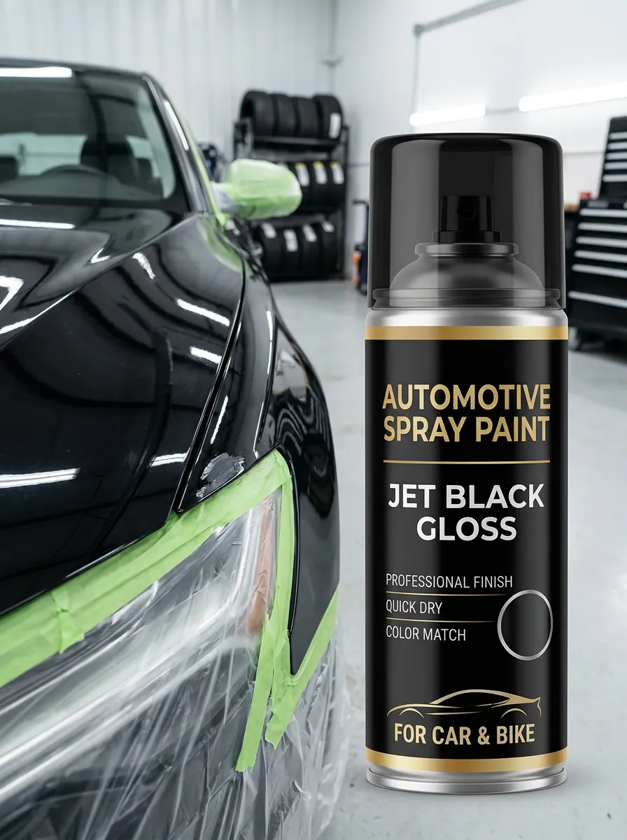 Jet Black Gloss Automotive Touch-Up Spray Paint