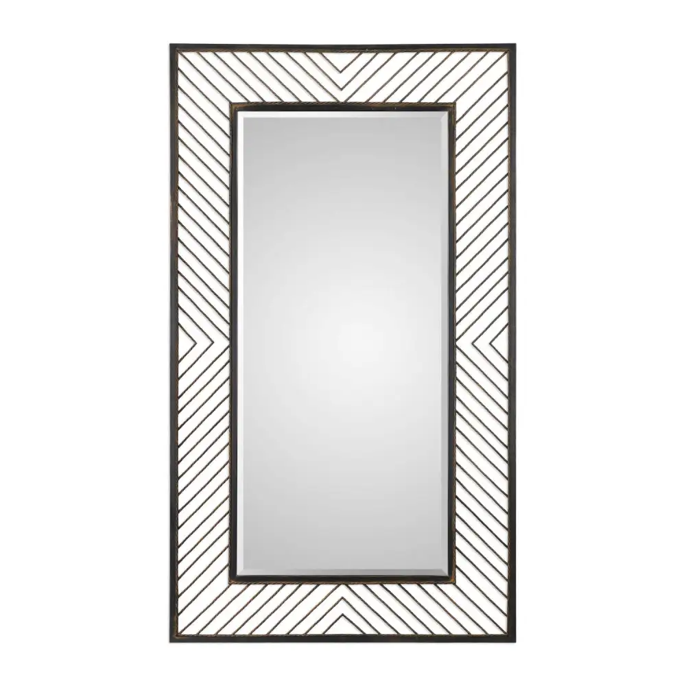 Decorative Framed Chevron Mirror