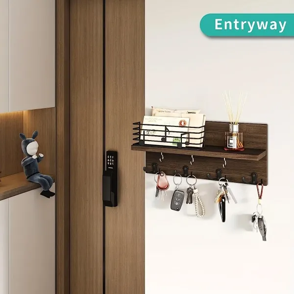 Multifunctional Wall Shelf with Hooks
