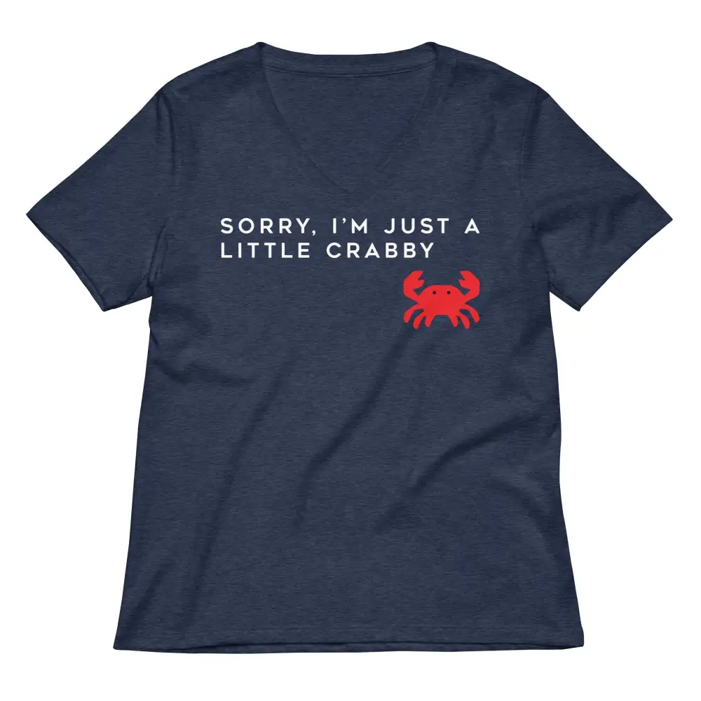 Crabby Print V Neck Tee