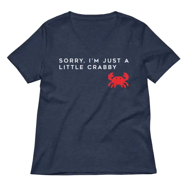 Crabby Print V Neck Tee