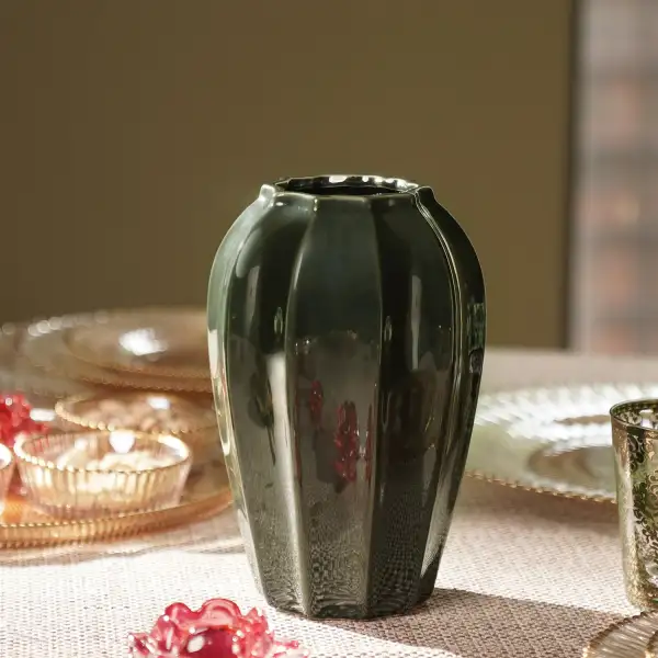 Green Glazed Ceramic Vase