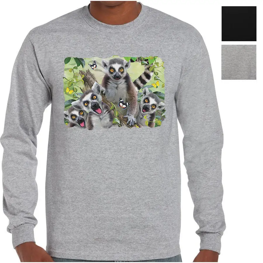 Lemur Selfie Graphic Longsleeve Shirt