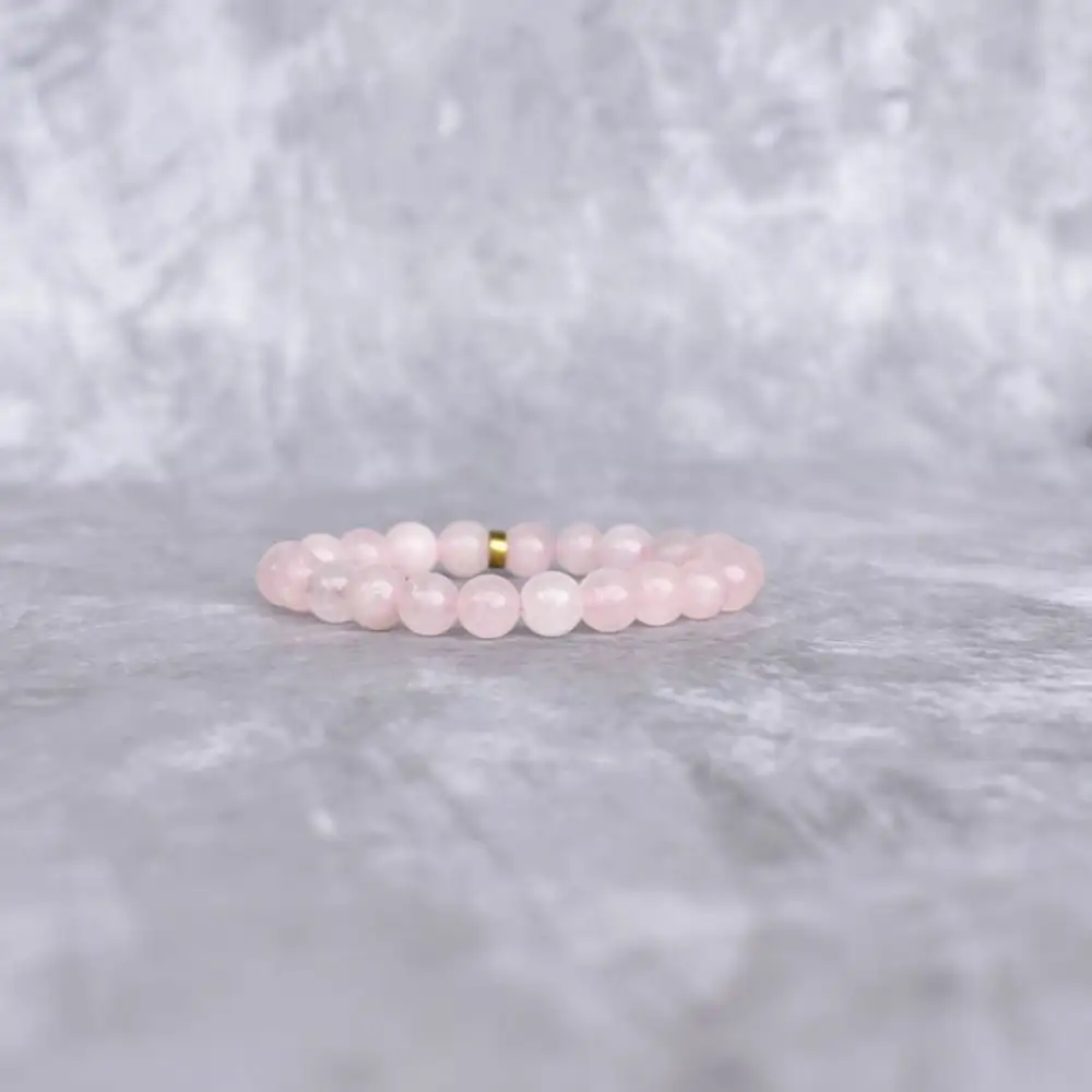 Minimal Rose Quartz Bead Bracelet