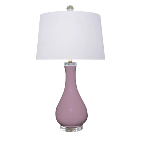 Teardrop Porcelain Drum-Shade Table Lamp