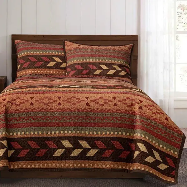 Quilted Striped Bedding Set