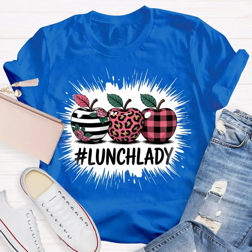Lunch Lady Red Leopard Print Apple T-Shirt