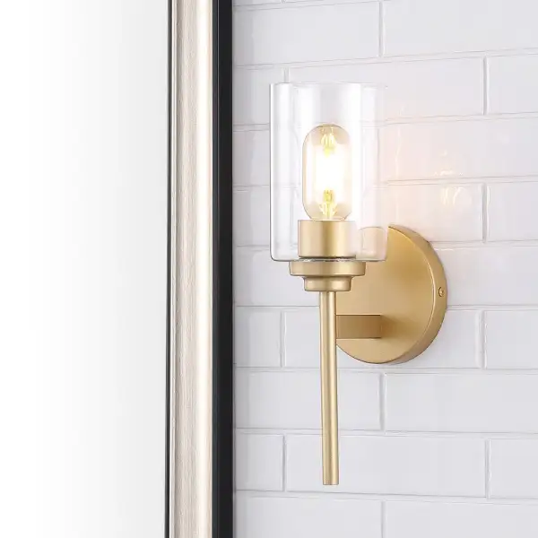 Single-Light Farmhouse Industrial Iron Cylinder LED Sconce