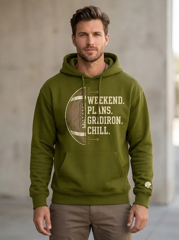 Men's Football Fan Weekend Gridiron Graphic Hoodie