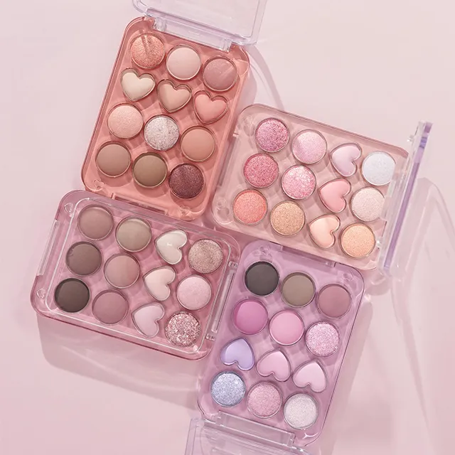 High Pigment 12 Pan Glitter Natural Eyeshadow Palette Long-lasting Shimmer & Matte Pressed New Colorful Eye Shadow