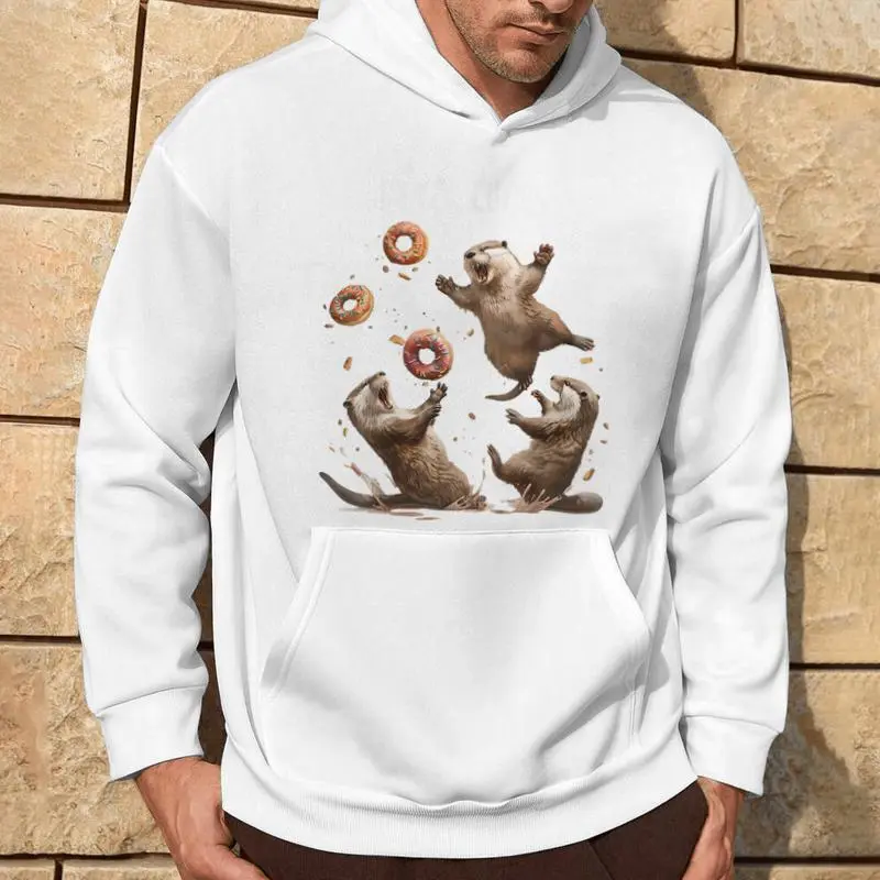 Otter Chaos Bagel Fighting Sea Otters Pun Animal Lover Hoodie