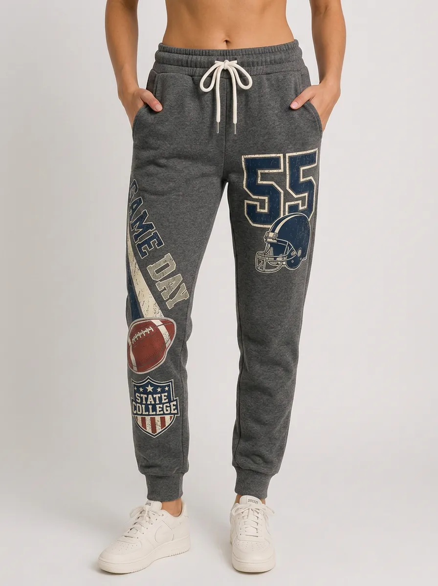 Women's Football Fan Game Day 55 Helmet Printed Joggers