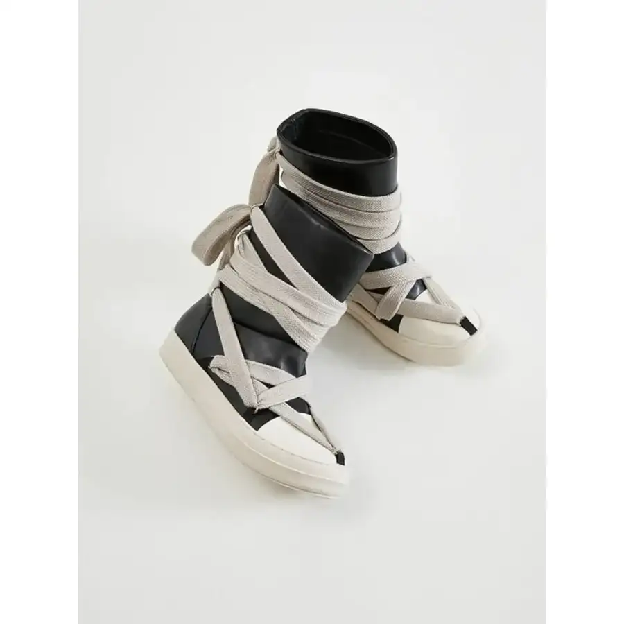 Lace Up Round Neck Sneaker Boots