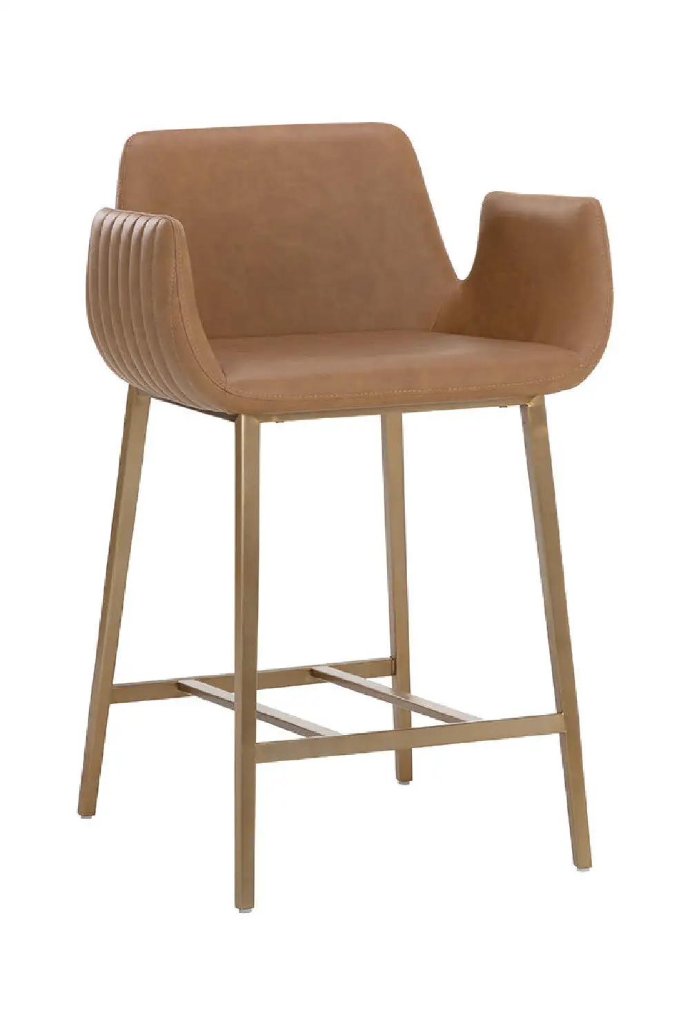 Leather Leather-Look Counter Stool