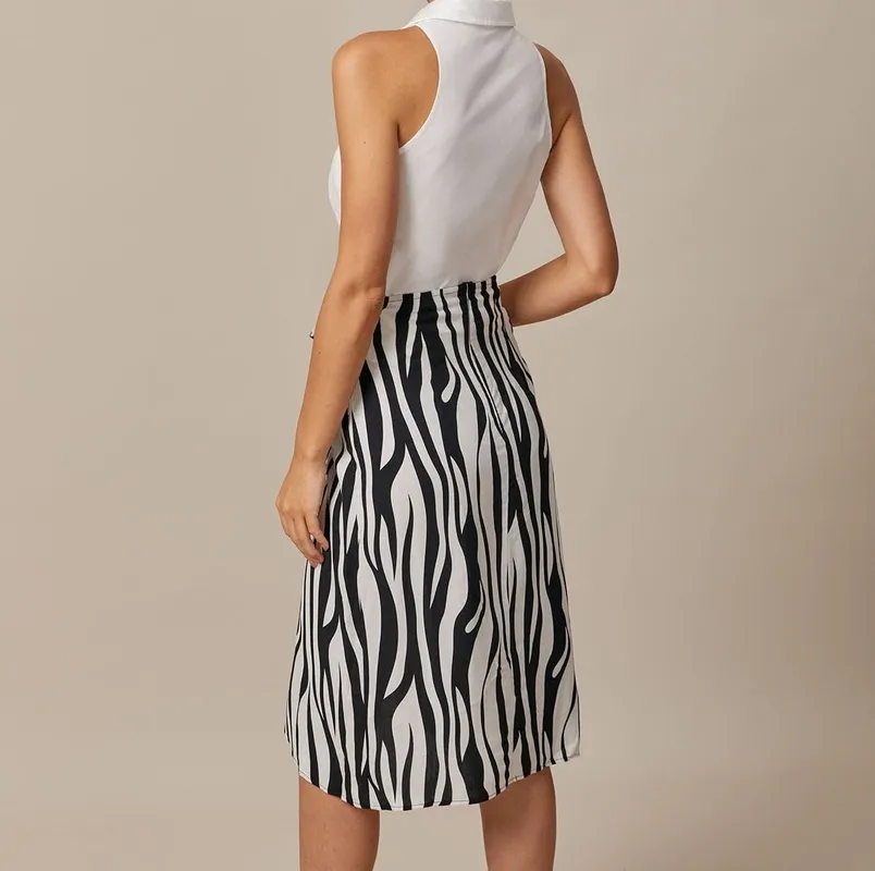 White Collared Button Up Sleeveless Shirt