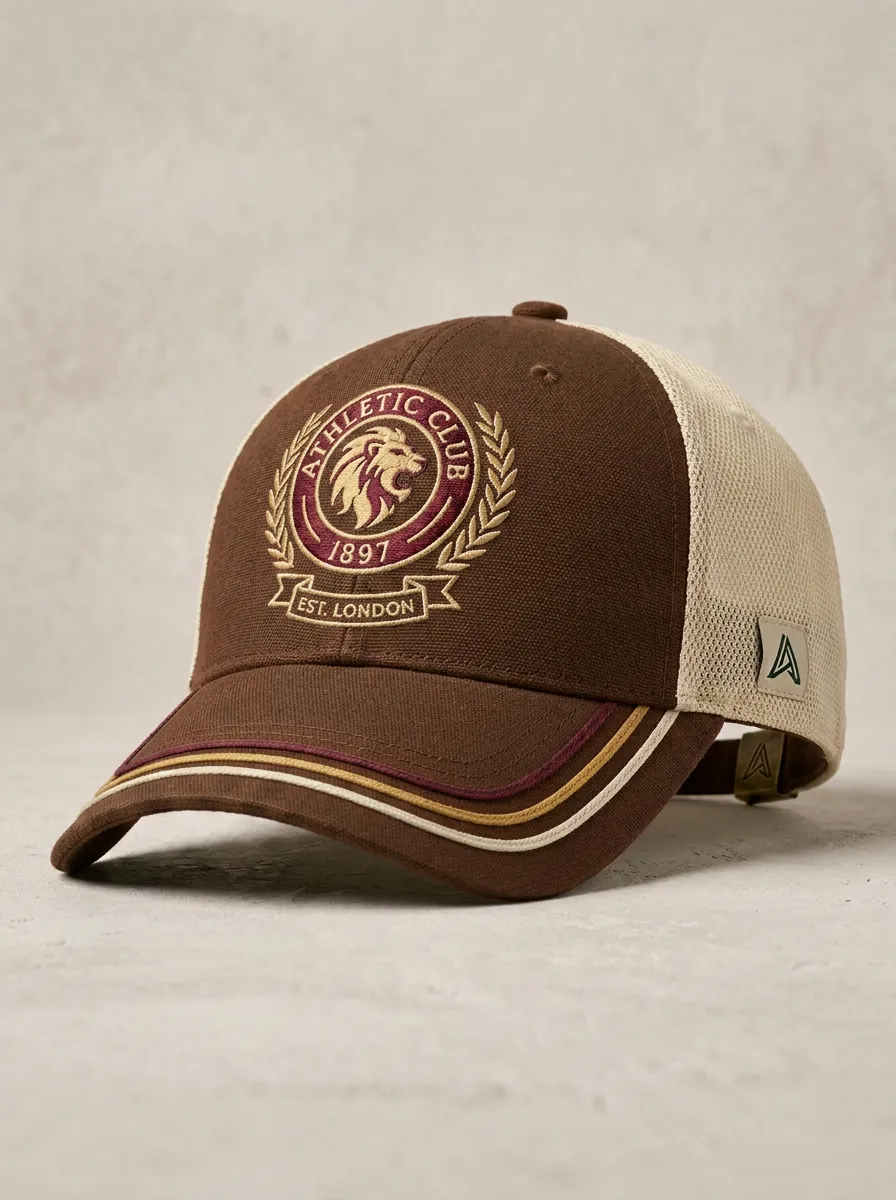 Unisex Athletic Club London Lion Emblem Embroidered Mesh Cap