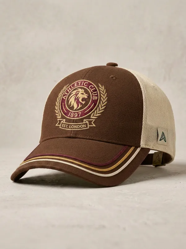 Unisex Athletic Club London Lion Emblem Embroidered Mesh Cap