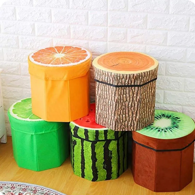 Folding Fruit Shape Stool + Storage