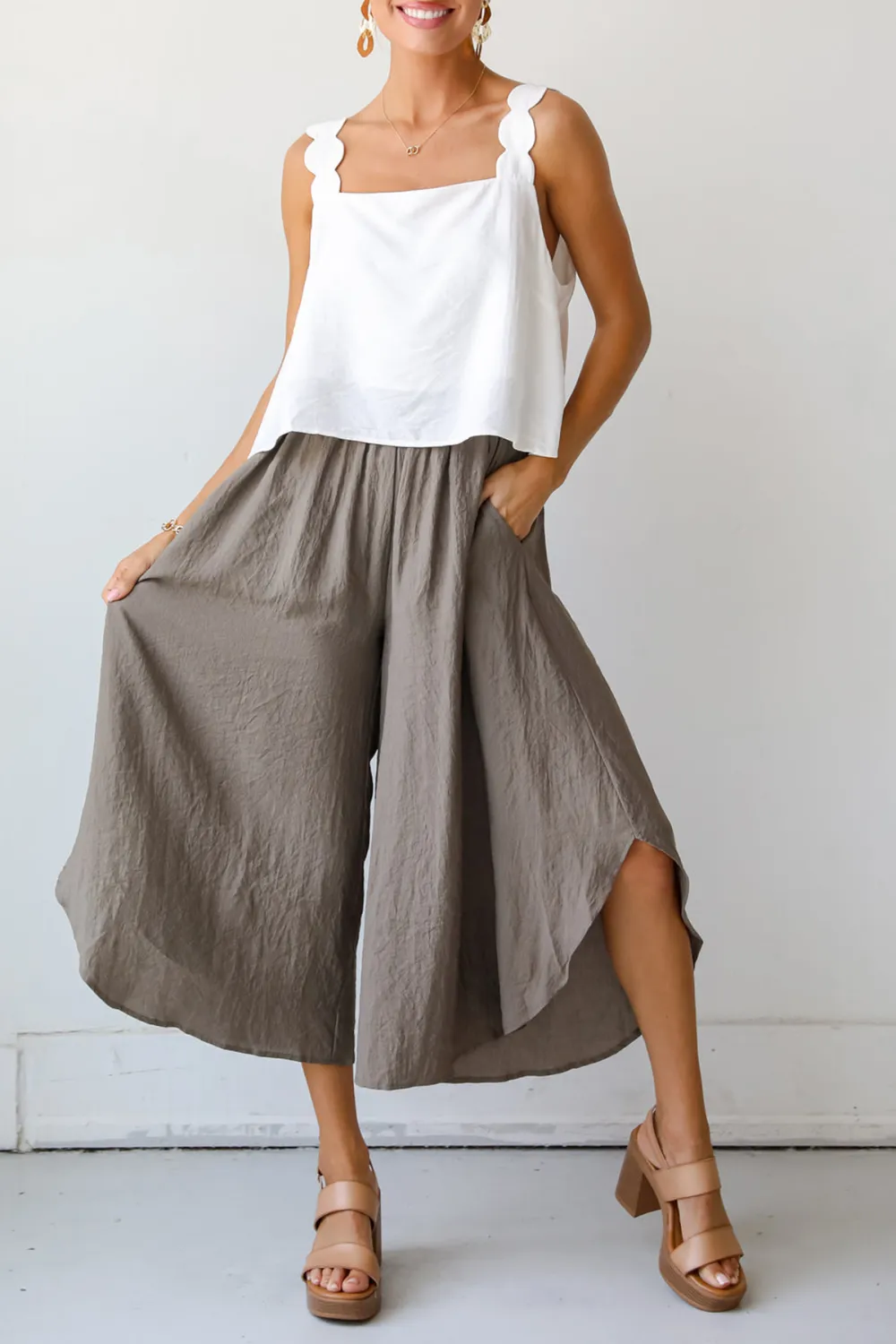 Mocha Wide Leg Pants