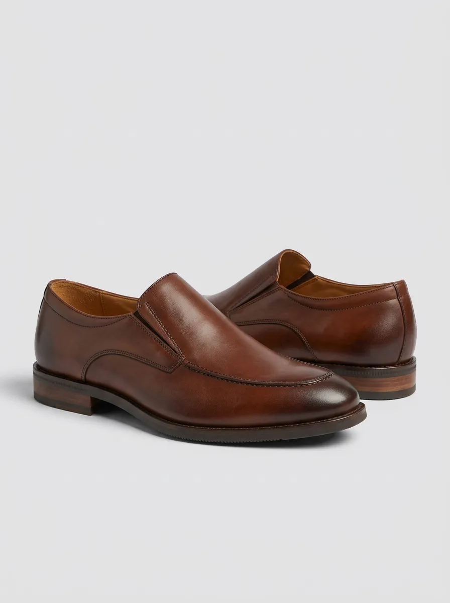 Men's Business Casual Leather Slip-On Loafers
