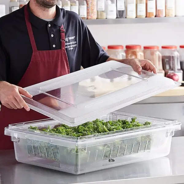 Polycarbonate Colander and Food Storage Box Kit with Flat Lid