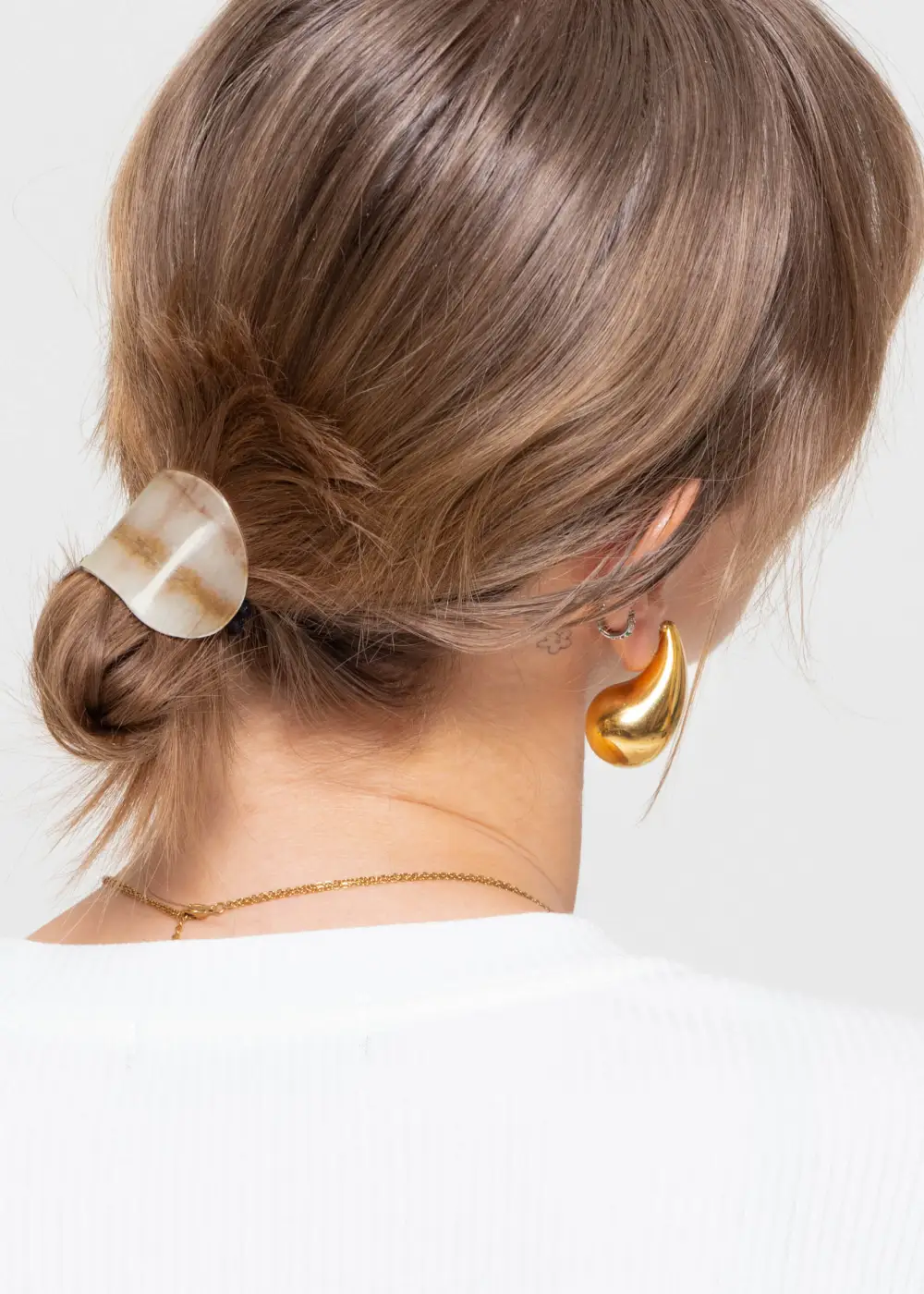 Beige Marbled Hair Tie